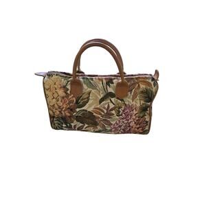 Vintage The Americana Collection Floral Tapestry Canvas Satchel Bag